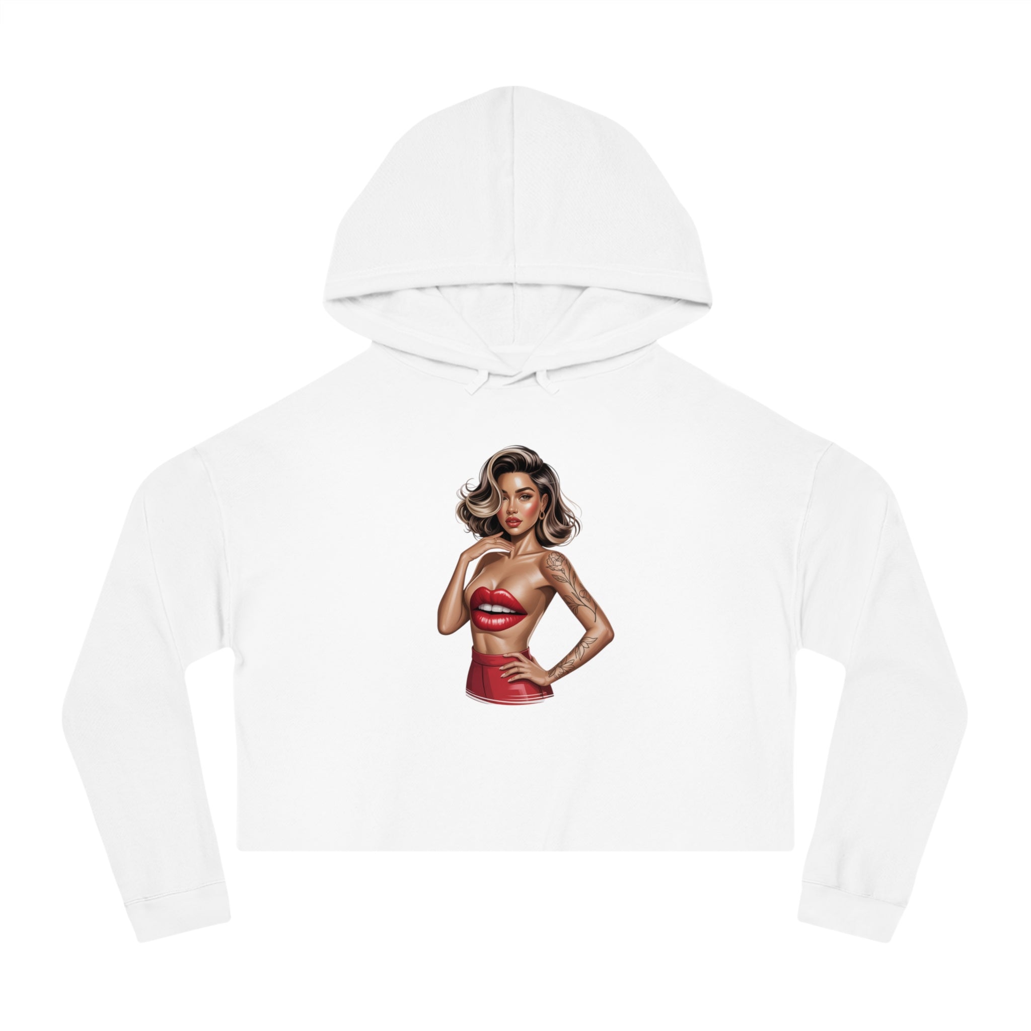 Chic Cropped Hoodie for Trendsetters, Stylish Sweatshirt, Perfect for Casual Outings, Streetwear, Skulls & Starlet Design