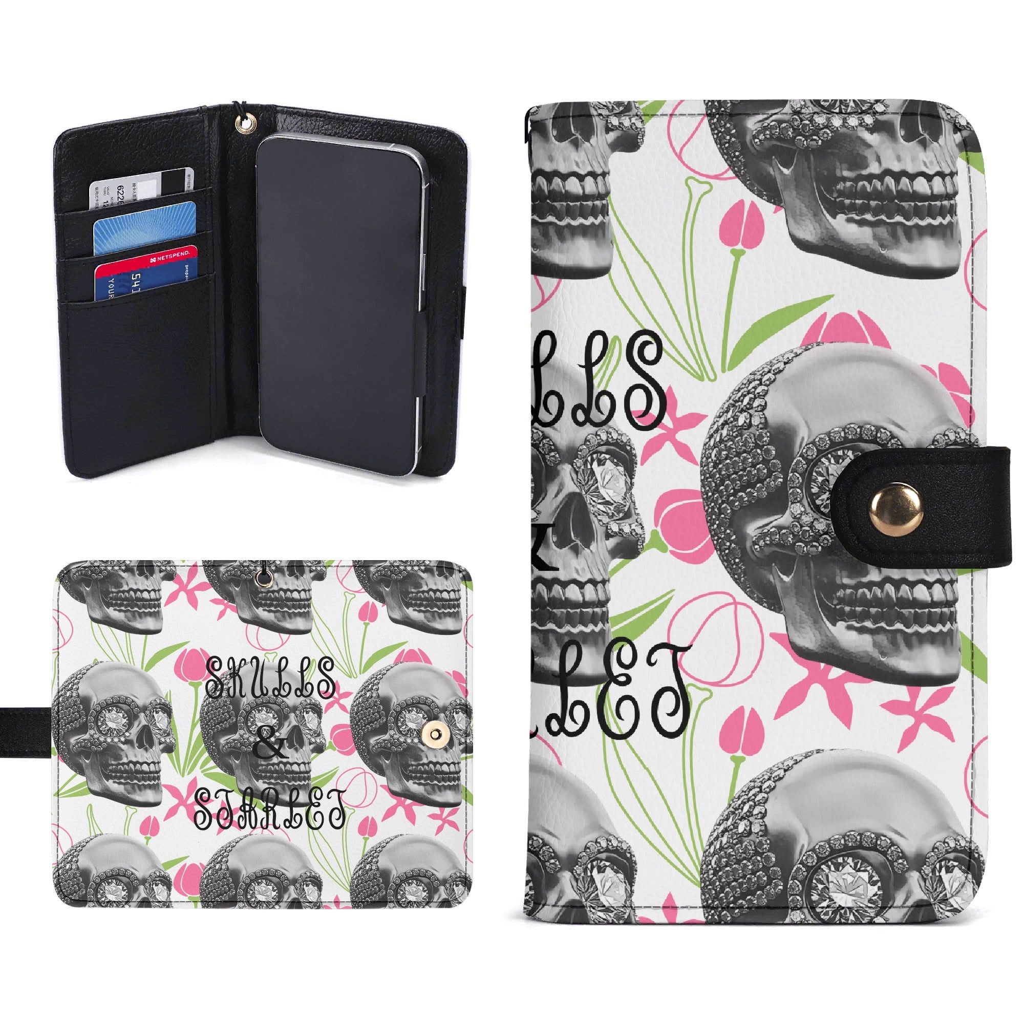 Black Phone Flip Case PU Leather Cover for Most Mobile Phone Models