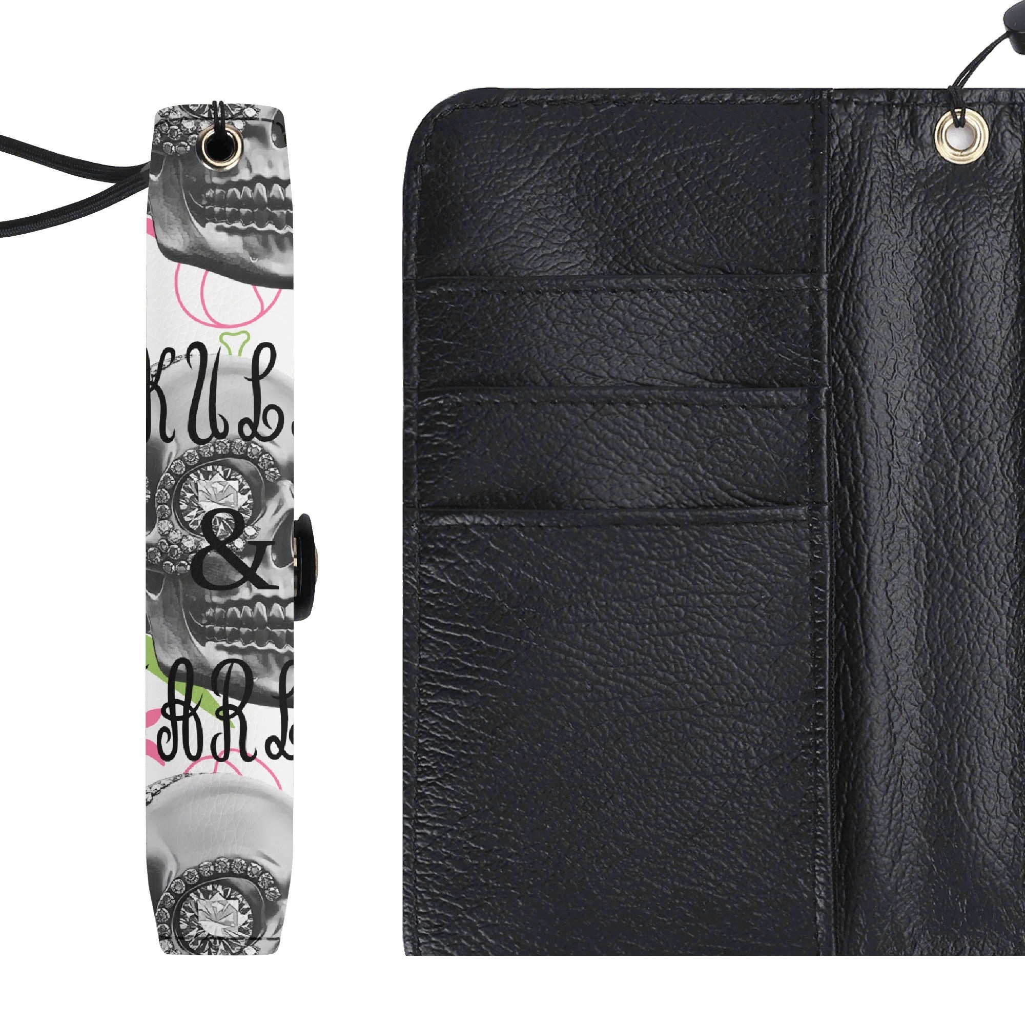 Black Phone Flip Case PU Leather Cover for Most Mobile Phone Models