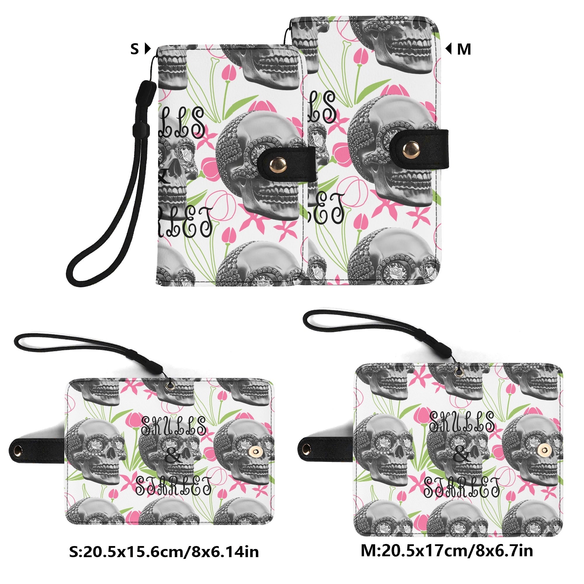 Black Phone Flip Case PU Leather Cover for Most Mobile Phone Models